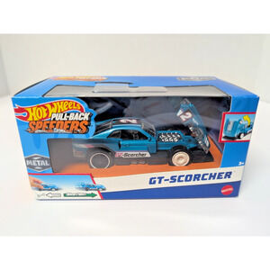 2024 Hot Wheels Pull-Back Speeders GT Scorcher 1:43 Diecast Car Blue Brand NEW!